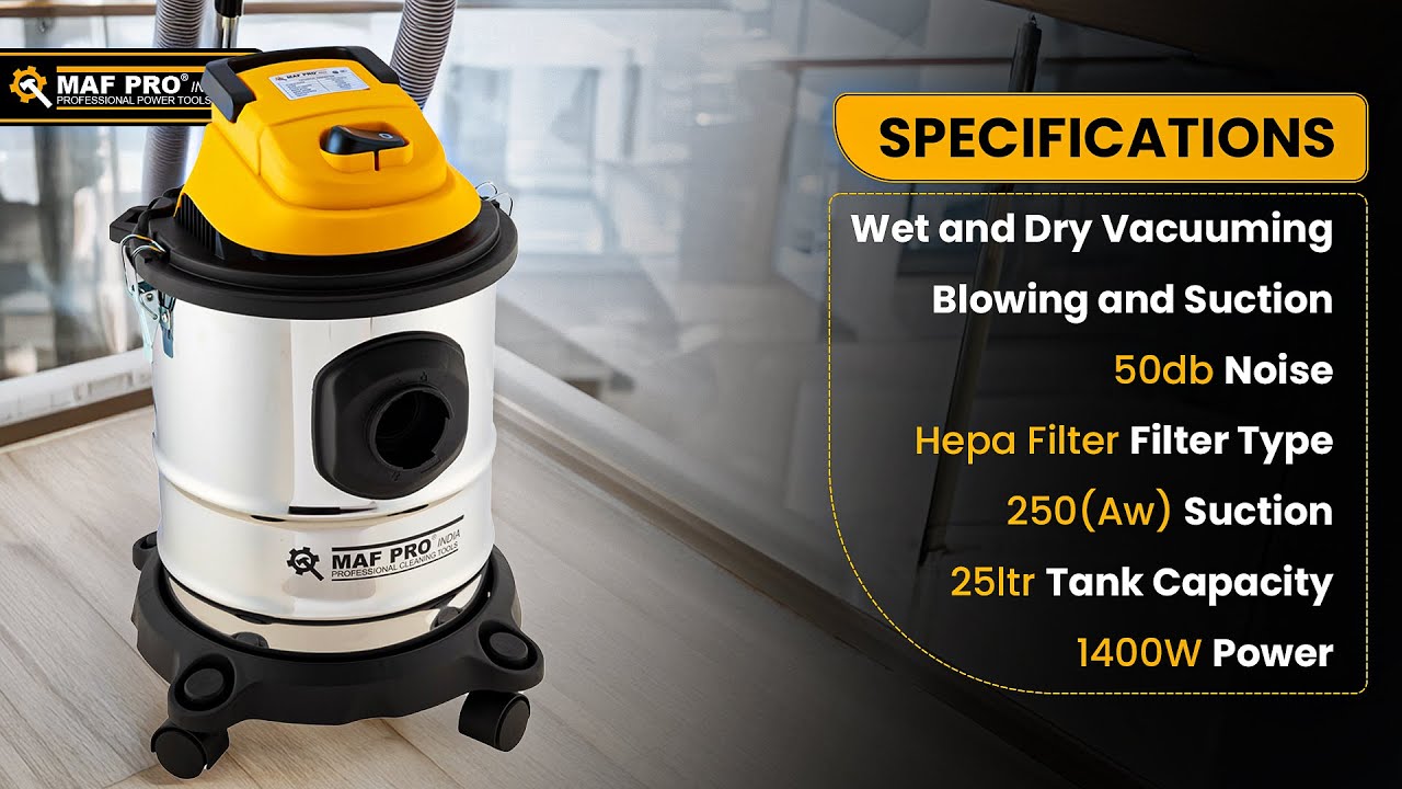 Efficient Cleaning with MAF PRO 1400W Vacuum Cleaner | Wet & Dry Functionality