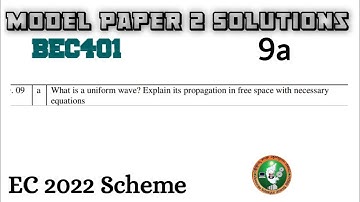 #8 Electromagnetic Theory 9a Model Paper 2 Solved 4th Sem ECE 2022 Scheme VTU BEC401