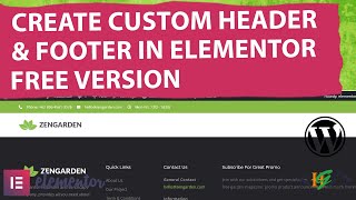 How to Create Custom Header & Footer in Elementor Free Version in WordPress Website