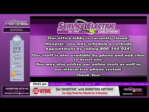 Service Electric Cablevision Bulletin Board Channel | 12/6/2021 | HD