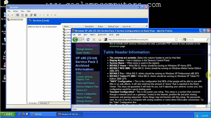 How To:  Disable Services in Windows XP