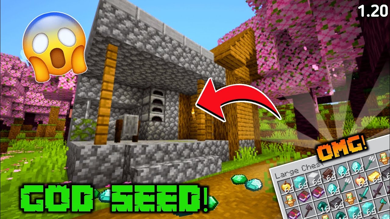 Minecraft pocket edition top 3 God Seed for 1.20 in hindi - YouTube
