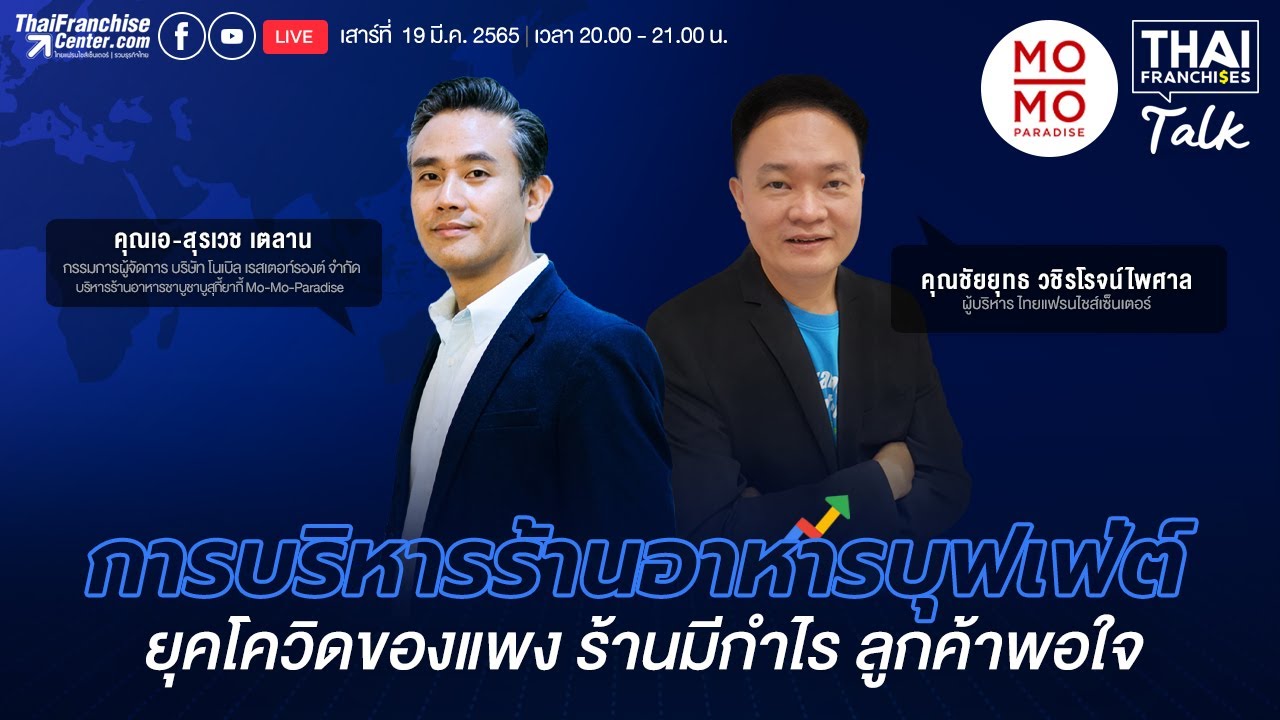 LIVE บริหารร้านอาหารบุฟเฟ่ต์ ยุคโควิดของแพง ร้านมีกำไร ลูกค้าพอใจ โดย คุณเอ Mo-Mo-Paradise