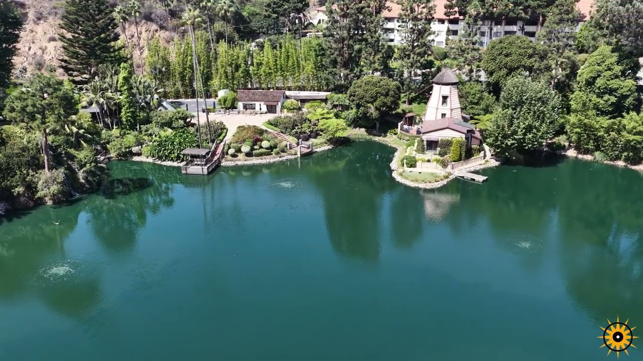 Self-Realization Fellowship Lake Shrine: Palisades Aerial Media (V59)