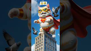 Fat SuperCat Flying with Meow Power! 😹🔥 | Funniest 3D AI Animation #shorts #cat #funny #funnyvideo