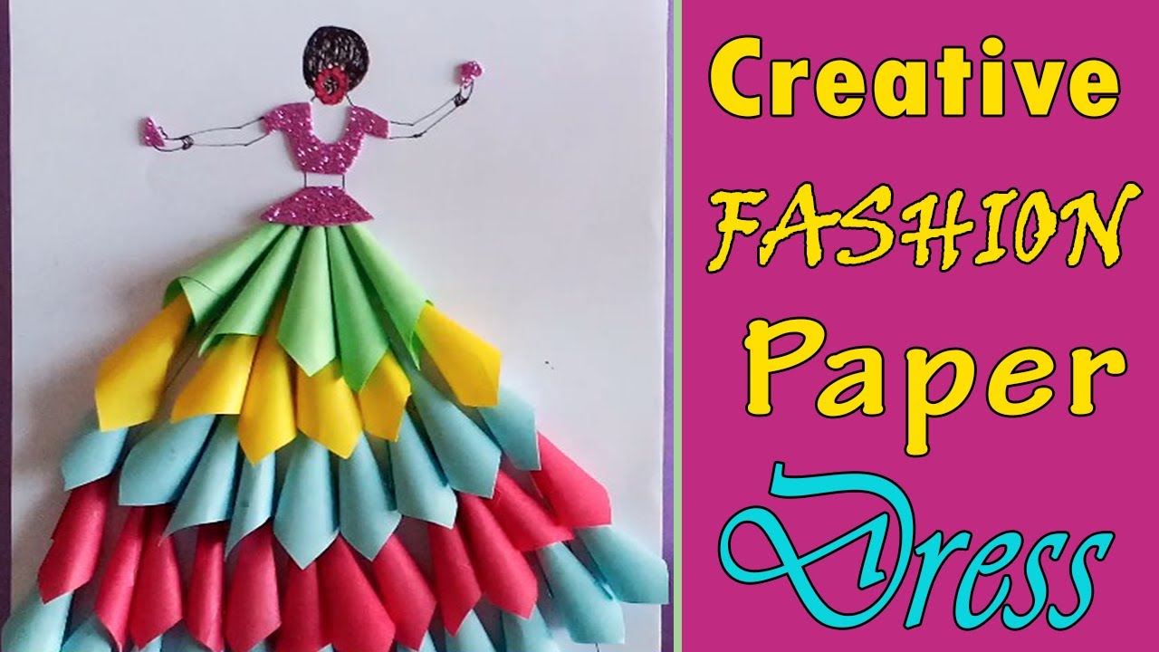 dress design craft Creative || Dress Of Paper || Fashion Dress || Art By SAM Color:Cristal-Porcelain design paper dress drawing Andrea & Leo Primavera Couture 4204 Short
