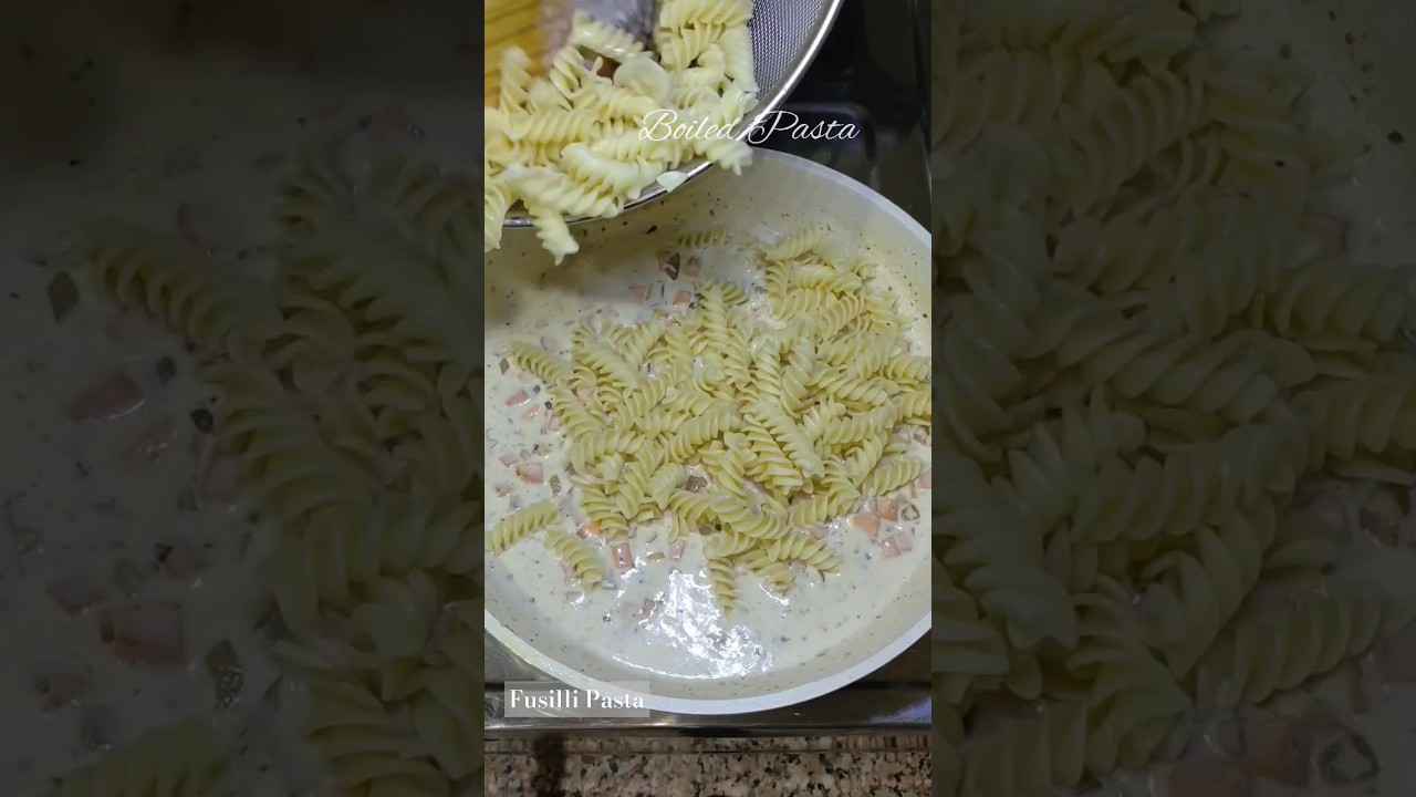 Creamy white sauce Fusilli Pasta