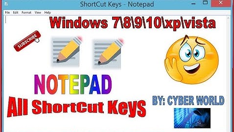 NotePad All ShortCut Keys| A to Z shortcut keys of Notepad |All shortcut keys of computer|CyberWorld