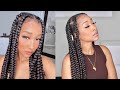 DIY Long Jumbo Knotless Coi Leray Braids. Step by Step Feed In Braids for Beginners