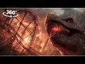 360° Dinosaurs and giant snake titanoboa interactive videos 360 roller coaster