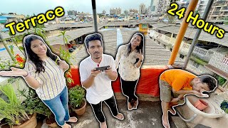 Living On Terrace For 24 Hours Challenge | Hungry Birds