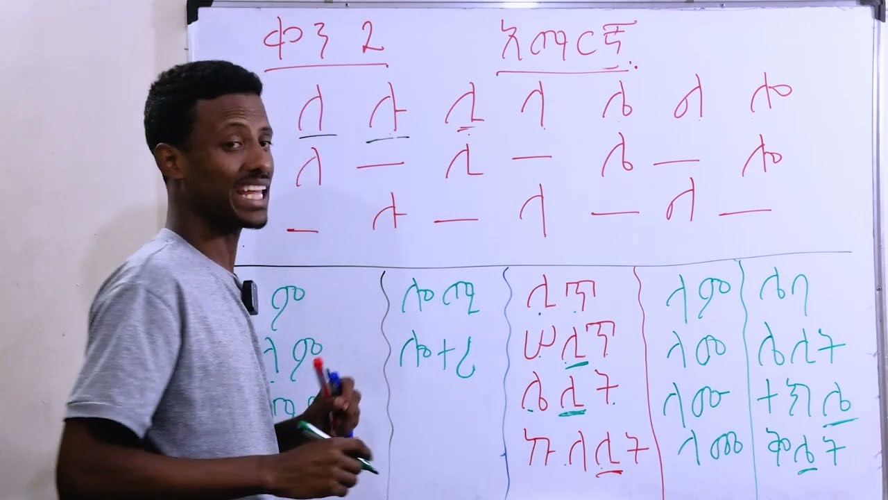ኣማርኛ ፊደል ጥናት ክፍል ሁለት የለ ቤት