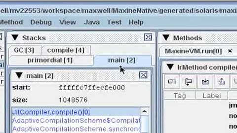 Maxine Inspector Mini-Demo 10 of 10 (2008):  Breakpoints