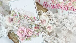 Kartka na Dzień Mamy - Romantyczna kartka scrapbooking - Papier Lemoncraft Raspberry Garden