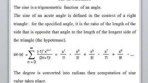 Program 9 ( sin(x) using Taylor series ) of C Programming Laboratory 18CPL27 By Prof. Prabhakara B K