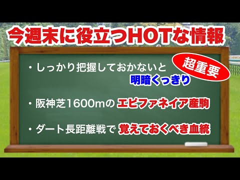【競馬予想】明暗くっきり！阪神芝1600ｍのエピファネイア産駒　今週末に役立つHOTな情報