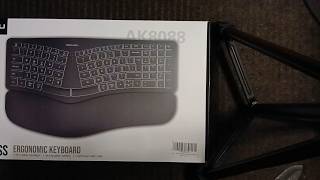 MOKURU Wireless Ergonomic Keyboard, Split Keyboard with Wrist Rest, Full Size 2 4G BT Computer Keybo