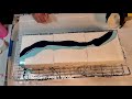 (112) Fluid Art Acrylic Pouring: Blown Ribbon Pour Triptych acrylic painting tutorial visual arts