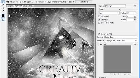 How to find the "save for web" tool in Photoshop CC 2015
