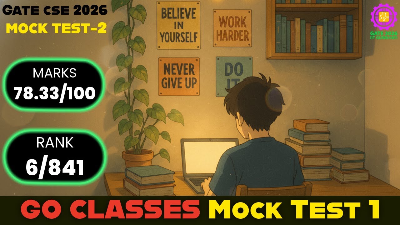 MOCK TEST-2 | GO Classes Mock Test 1: Complete Analysis 💯🔥| Marks, Rank and Analysis | GATE CSE 2026