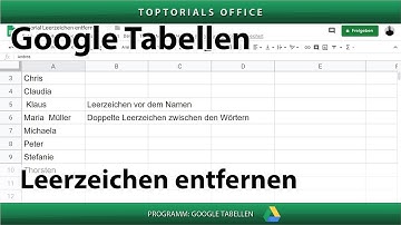 Leerzeichen entfernen in Google Tabellen