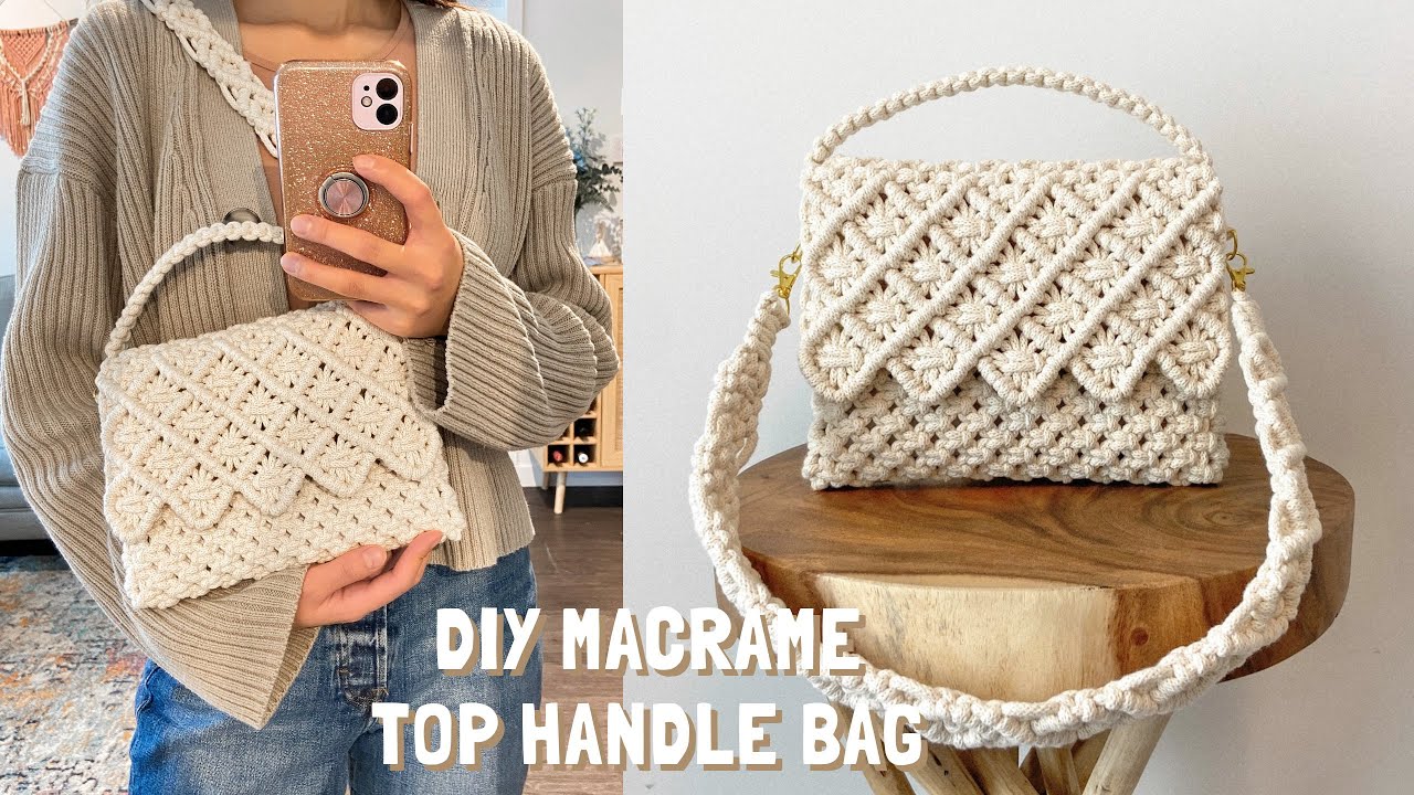 Easy Macrame Mini Bag | Phone Bag Tutorial | Cross body Bag - YouTube