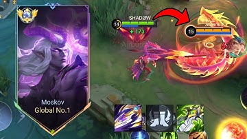 WTF DAMAGE!! BEST 1 HIT BUILD MOSKOV 2025 (recommended build and emblem)- MLBB!!