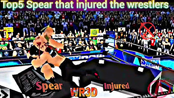Top5 Spear That Injured The Wrestlers ||wr3d 2k22 mod gameplay|| #wwe #wr3dnewmod