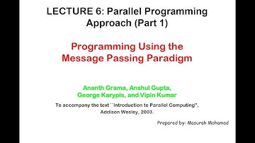 Lecture 6 Parallel Programming Approach