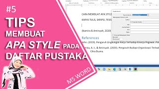 Cara Membuat American Psychological Association (APA) Style pada Daftar Pustaka di Ms Word | #5