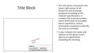 Basic Blueprint Reading Parts of  Print  pt 1