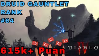 615k puan - Druid Gauntlet Sıralama #64 As Bayrakları As - Diablo 4 Sezon 3 Gauntlet