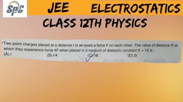 Two point charges placed at a distance r in air exert a force F on each other .The value of distance
