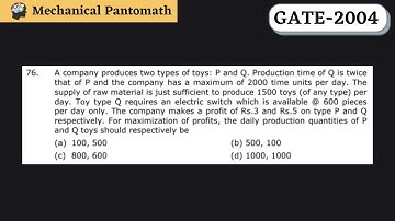 Q-76 | GATE Mechanical-2004 Solved Paper | GATE Mechanical Previous Year Question Solution