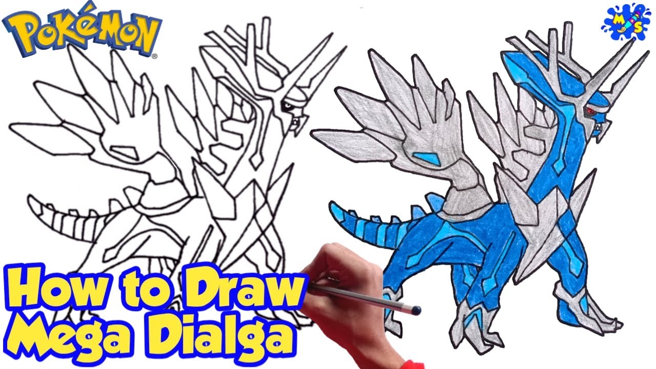 How to Draw Mega Dialga step by step pokemon Diamond and Pearl - YouTube.