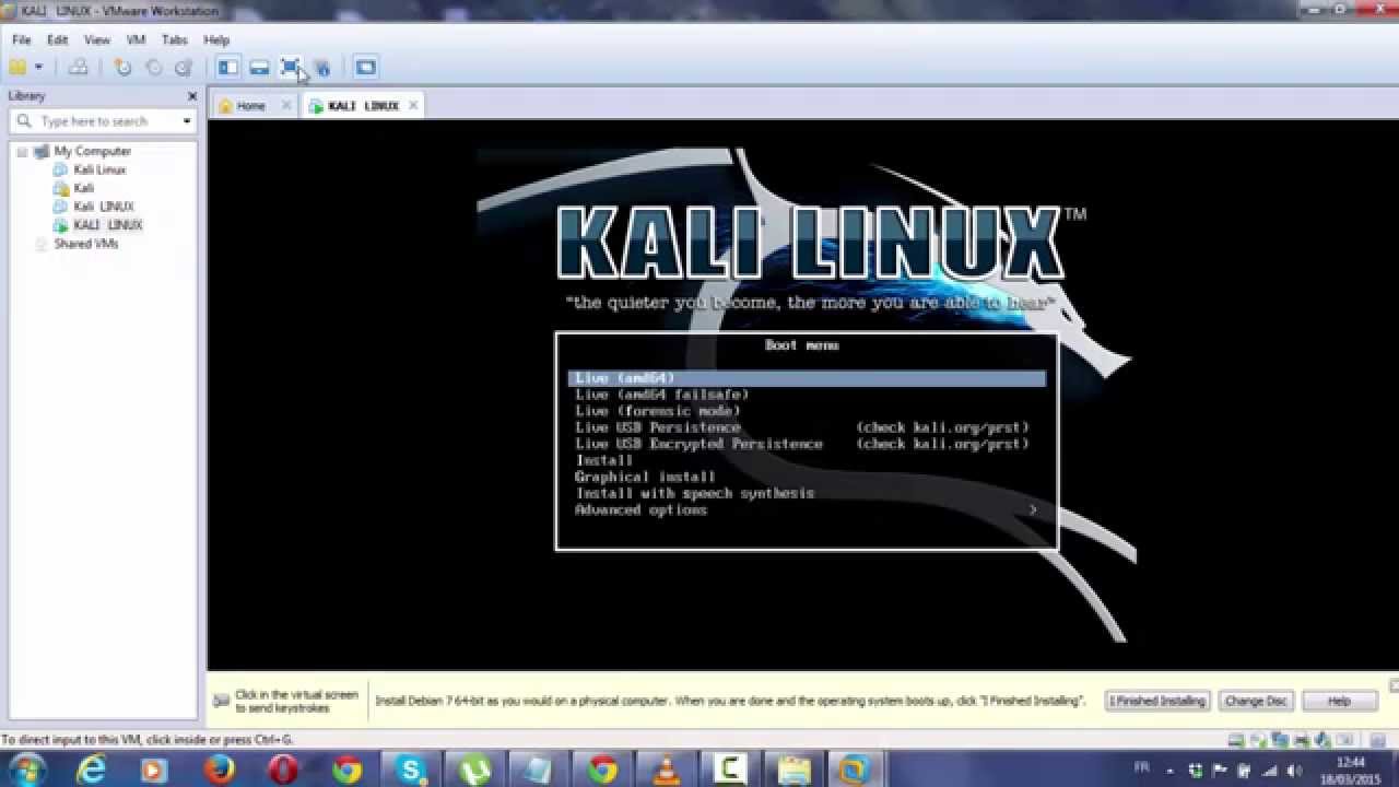 kali linux vmware workstation