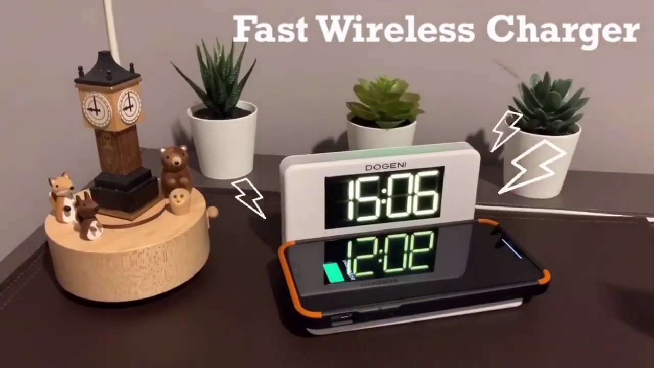 นาฬิกาปลุก Digital Wireless Charge / Alarm Clock แบรนด์ DOGENI รุ่น