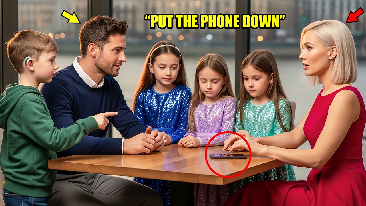 A CEO Ignored Her Deaf Triplets at Dinner… Until a Stranger Sat Down