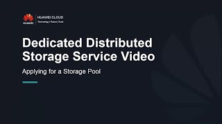 HUAWEI CLOUD Dedicated Distributed Storage Service (DSS): Applying a Storage Pool
