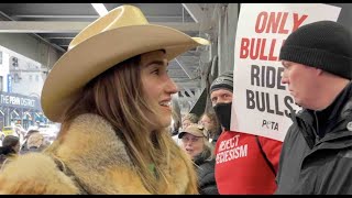 Animal Rights Activists and Bull Riding Fans Face Off During Protests at Madison Square Garden by Their Turn 2,080 views 1 year ago 1 minute, 34 seconds