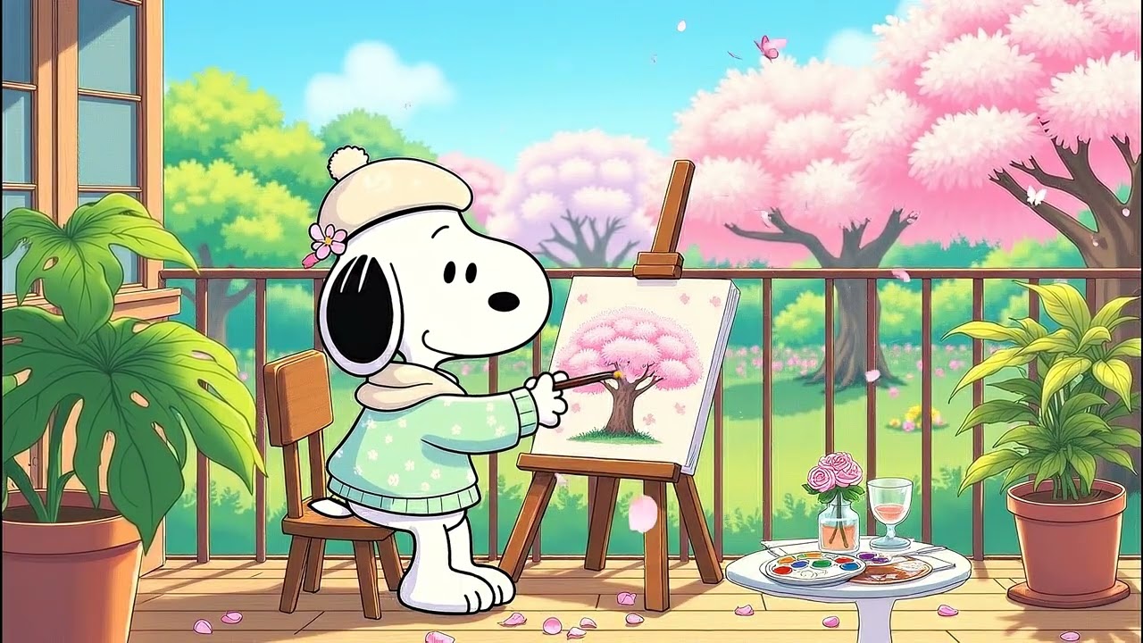 Snoopy's Bright New Morning 🌅 Slow Lofi Beats for Focus & Calm