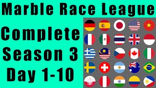 Marble Race League 2019 Season 3 Complete Race Day 1-10 in Algodoo / Marble Race King