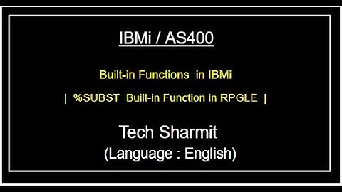 IBMi (AS400) - %Subst Built-in function | built in functions rpgle | as400  for beginners in English