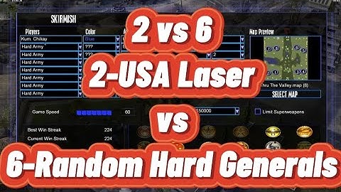 Command & Command Generals Zero Hour [2-USA Laser  vs 6-Random Hard Generals