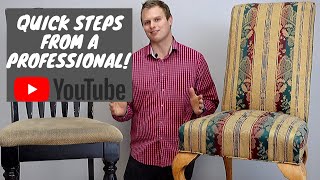 How to Reupholster a dining chair- DIY Tutorial