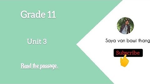 Grade 11, Unit 3 Memory