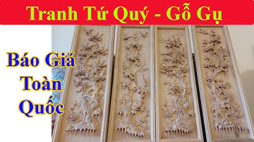 Báo giá Bộ tranh gỗ đục tay, tranh tứ quý tùng cúc trúc mai, tranh gỗ treo tường cao 1m17