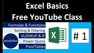 Free Excel Basics Course at YouTube