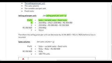 Cost volume profit analysis   Part 5   Margin of safety & Sensitivity analysis including example 3 1