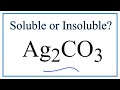 Solubility of Silver Carbonate